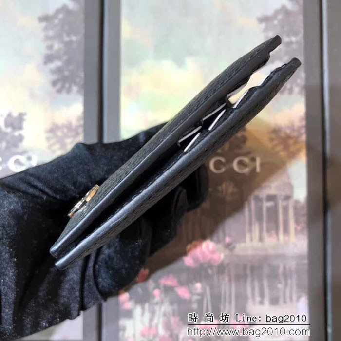 GUCCI古馳 專櫃同步 熱壓小牛皮 男士雙折皮夾 473916 克豬紋皮 WTG1934